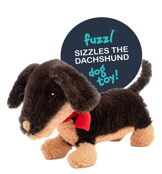 Fuzzl Sizzles the Dachshund Plush Dog Toy and Puppy Toy