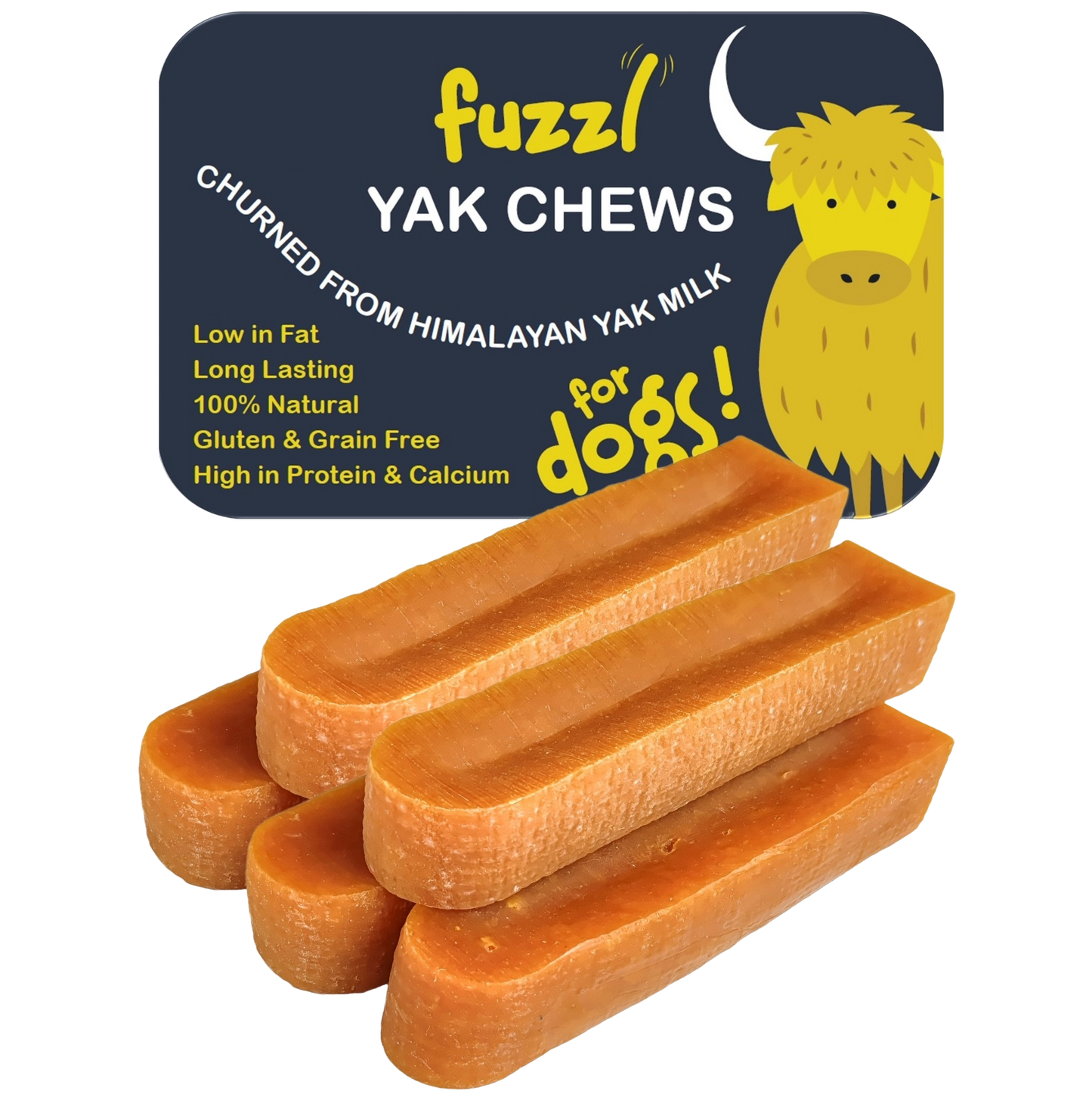 Fuzzl Yak Chews Original 5 Pack Small - Himalayan Yak Chews for Dogs - Natural Dog Chew