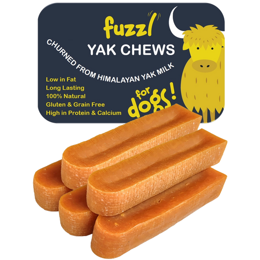 Fuzzl Yak Chews Original 5 Pack Small - Himalayan Yak Chews for Dogs - Natural Dog Chew