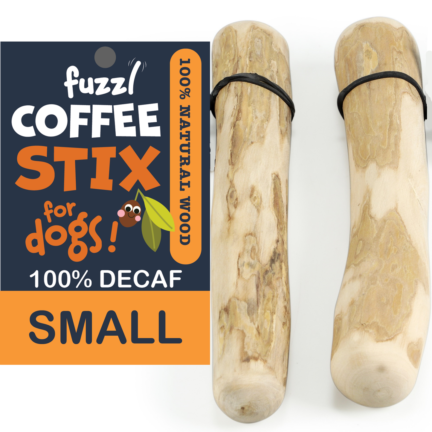 Fuzzl Coffee Stix Small 2 Pack Natural Dog Chew Toy for Small Dogs