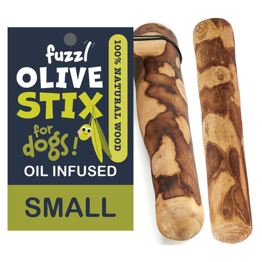 Fuzzl Olive Stix Small 2 Pack Natural Dog Chew Toy for Small Dogs