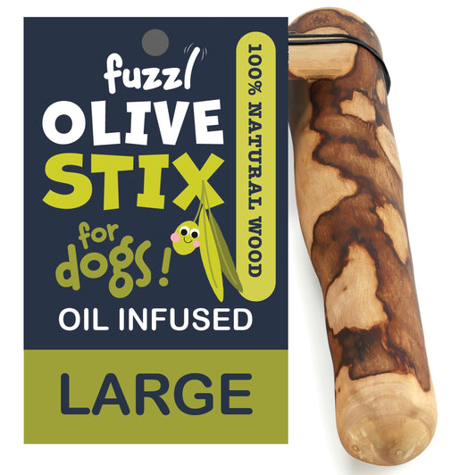 Fuzzl Olive Stix Large 1 Pack Natural Dog Chew Toy for Small Dogs