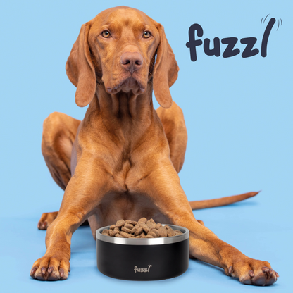 Fuzzl Titan Thermal Bowl 17cm - Matt Black Insultated Thermal Dog Bowl