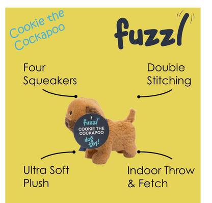 Fuzzl Cookie the Cockapoo Plush Dog Toy and Puppy Toy