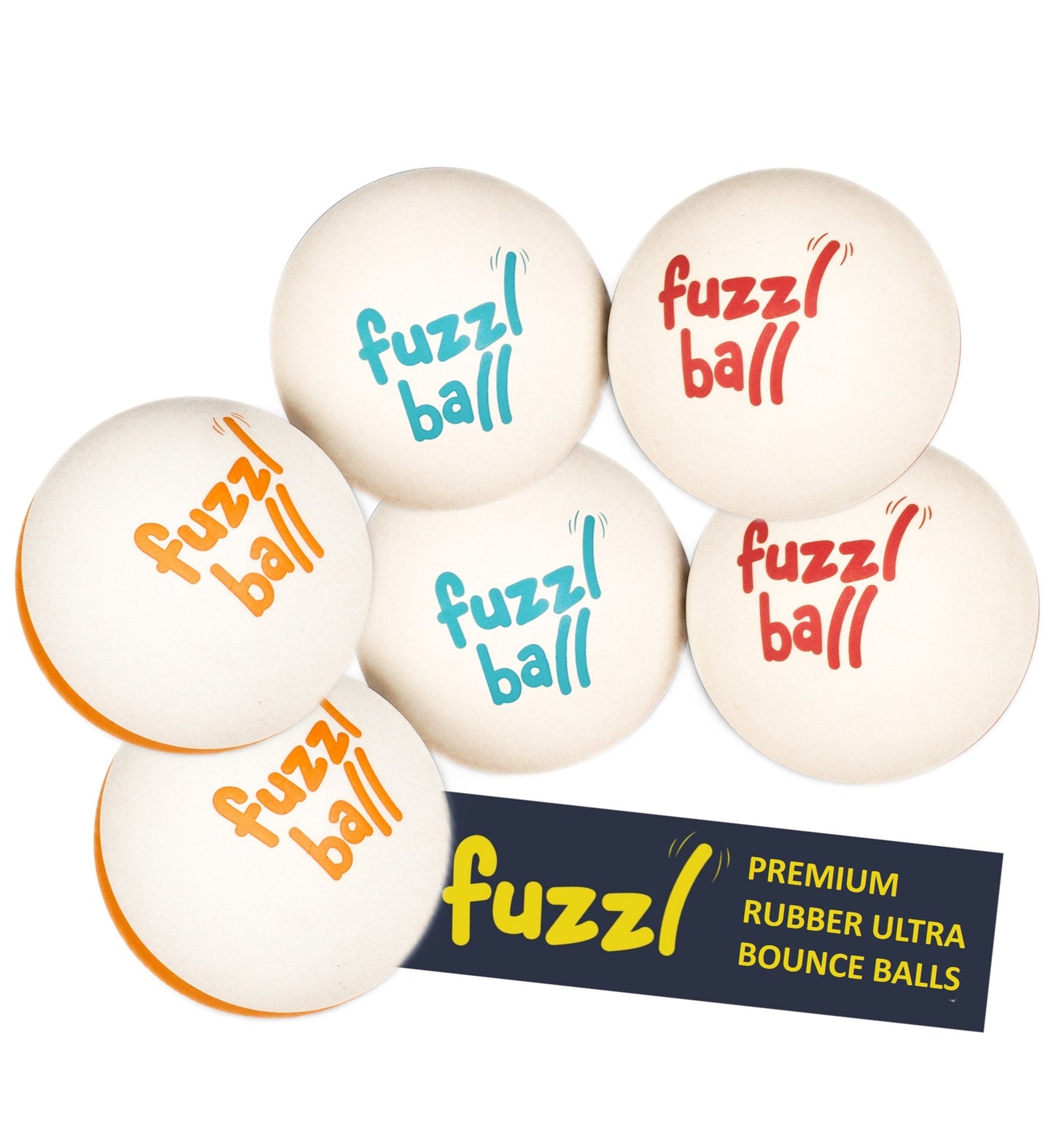 Fuzzl Super Bounce Balls for Dogs - 6 Pack