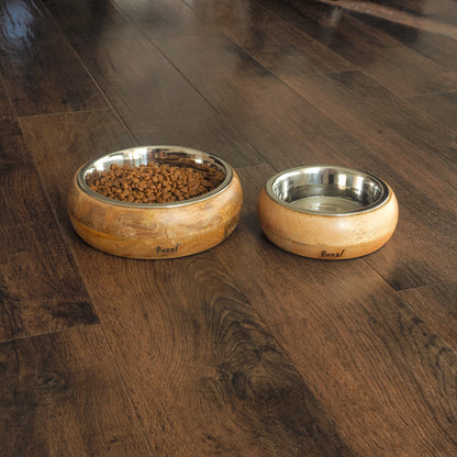 Fuzzl Titan Mango Wood & Stainless Steel Bowl 18cm Dog Bowl