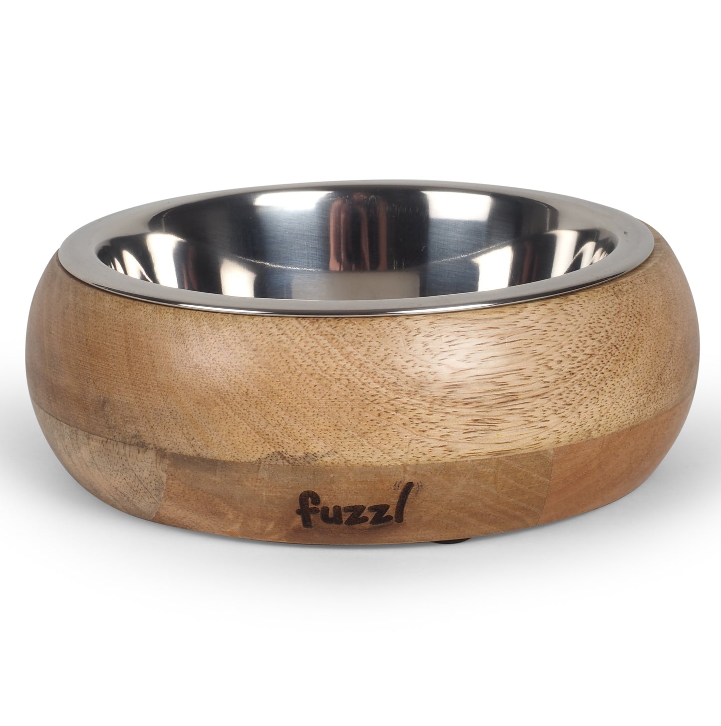 Fuzzl Titan Mango Wood & Stainless Steel Bowl 18cm Dog Bowl