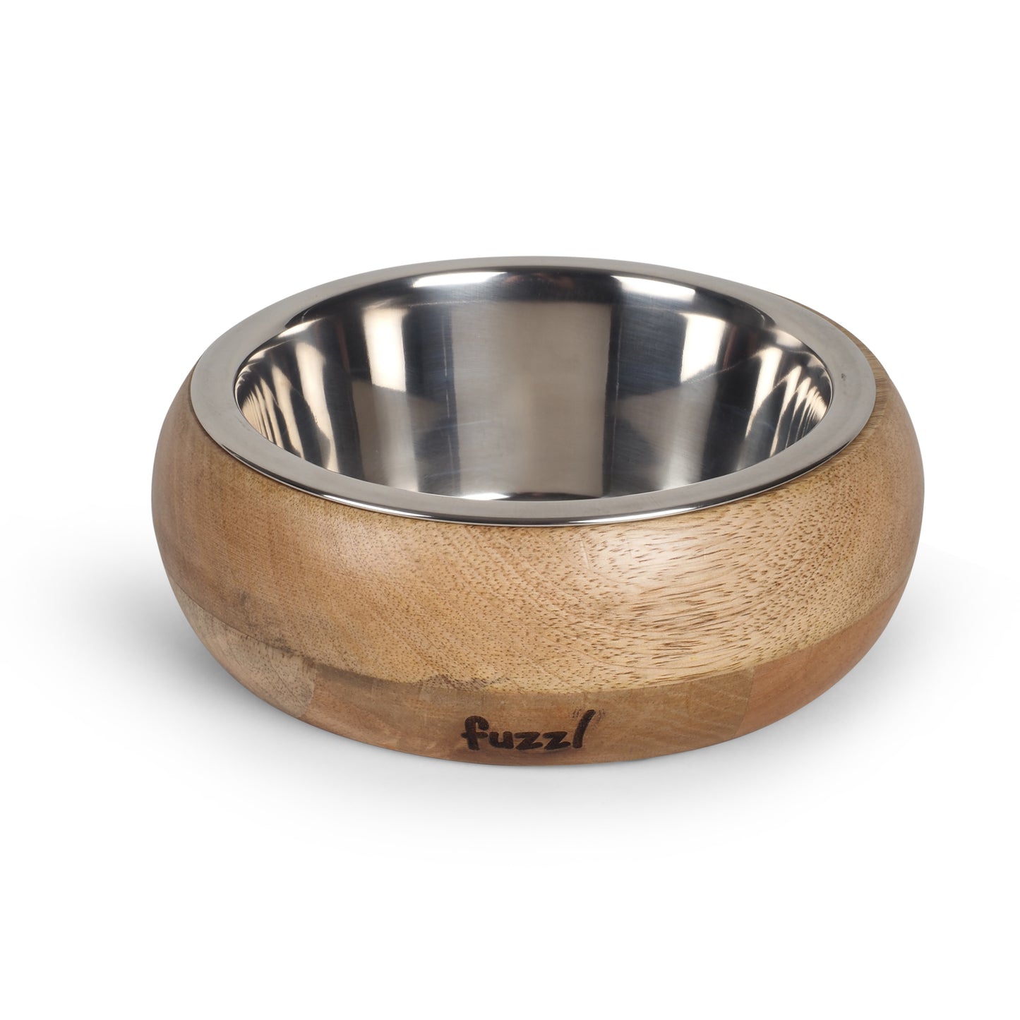 Fuzzl Titan Mango Wood & Stainless Steel Bowl 18cm Dog Bowl