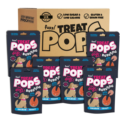 Fuzzl Treat Pops - Salmon & Trout Natural Dog Treats 6 x 100g - Soft Baked Grain Free Natural Training Treats