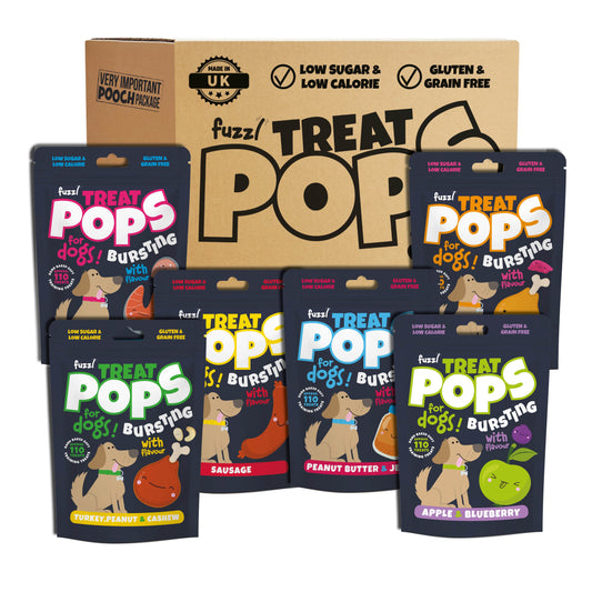 Fuzzl Treat Pops - Variety Pack Natural Dog Treats 6 x 100g - Soft Baked Grain Free Natural Training Treats