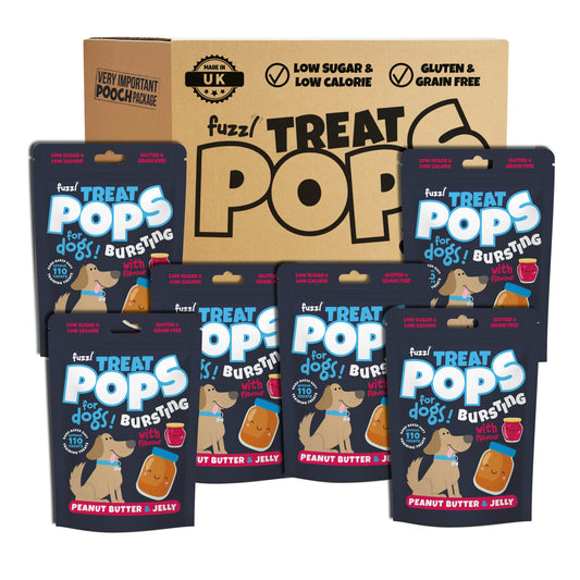 Fuzzl Treat Pops - Peanut Butter & Jelly Natural Dog Treats 6 x 100g - Soft Baked Grain Free Natural Training Treats