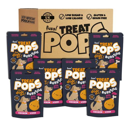 Fuzzl Treat Pops - Free Range Chicken & Liver Natural Dog Treats 6 x 100g - Soft Baked Grain Free Natural Training Treats