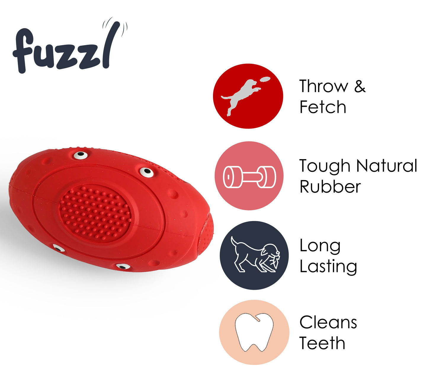 Fuzzl UFO Dog Toy Eco Rubber Dental Treat Toy