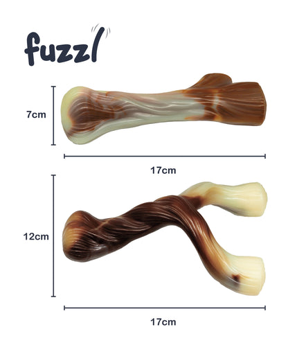 Fuzzl Ultra Tough Nylon Wishbone and Bone Dog Toy Pack