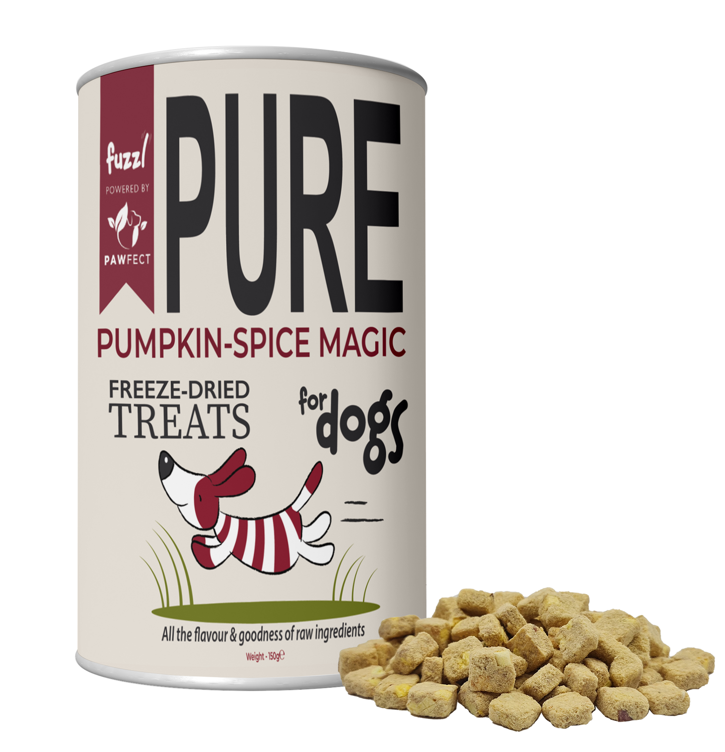 Fuzzl Pure Freeze Dried Chicken Breast Pumpkin Spice Magic Dog Treats and Dog Food Topper 50g