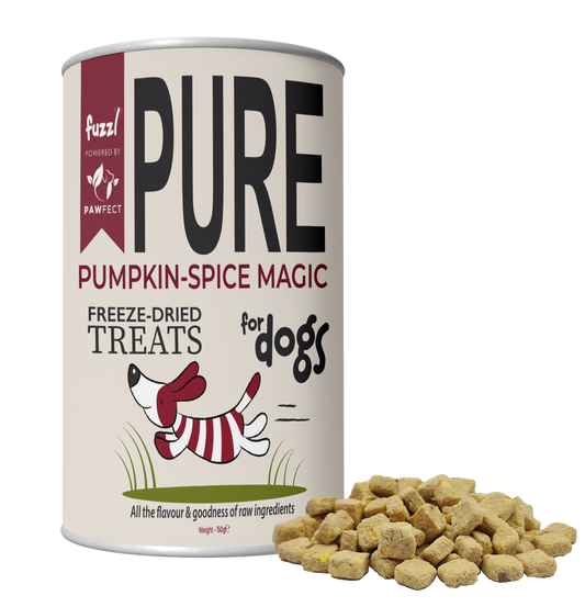 Fuzzl Pure Freeze Dried Chicken Breast Pumpkin Spice Magic Dog Treats and Dog Food Topper 50g